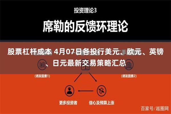 股票杠杆成本 4月07日各投行美元、欧元、英镑、日元最新交易策略汇总