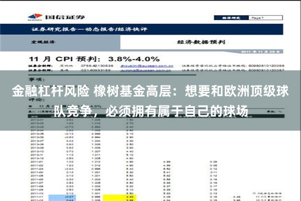 金融杠杆风险 橡树基金高层：想要和欧洲顶级球队竞争，必须拥有属于自己的球场