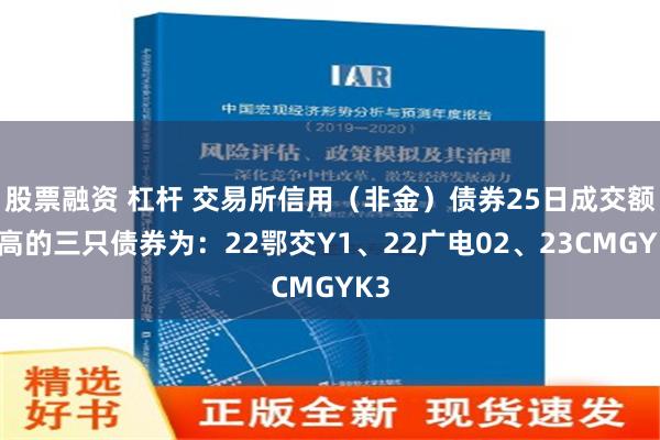 股票融资 杠杆 交易所信用（非金）债券25日成交额最高的三只债券为：22鄂交Y1、22广电02、23CMGYK3