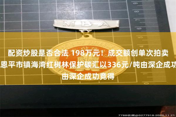 配资炒股是否合法 198万元！成交额创单次拍卖新高 恩平市镇海湾红树林保护碳汇以336元/吨由深企成功竞得